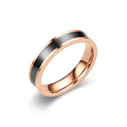 Modern Style Minimalist Circle Titanium Steel 18K Gold Plated Polishing Enamel Plating Rings
