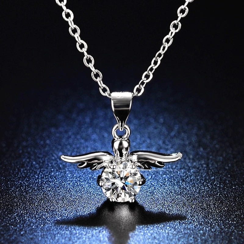 Shiny Geometric White Copper Inlay Rhinestones Pendant Necklace