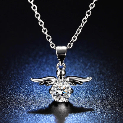 Shiny Geometric White Copper Inlay Rhinestones Pendant Necklace