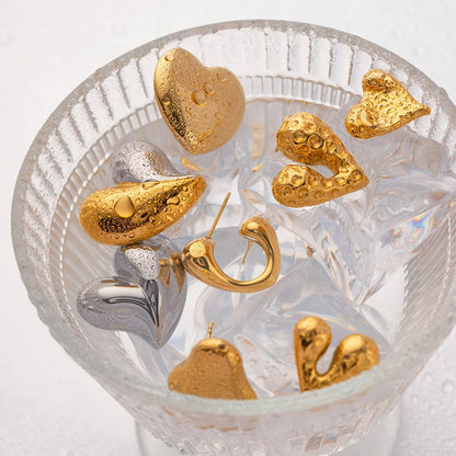 IG Style Geometric Stainless Steel 18K Gold Plated Earrings