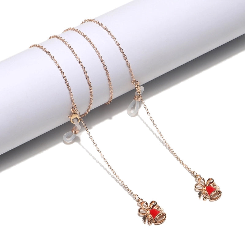 Cute Christmas Tree Santa Claus Bell Alloy Women's Glasses Chain Glasses Chain Glasses