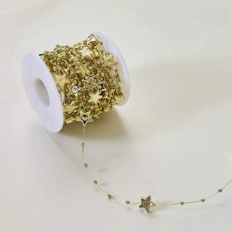 2 Pieces Christmas Tree Hanging Ornaments Pearl String Bead Chain Wedding Hotel Decoration Scene Bead Chain