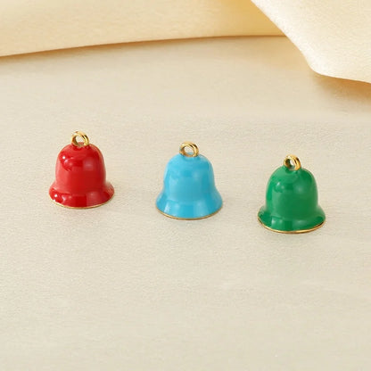 Stainless Steel Colorful Enamel Oil Drop Bell Pendant Christmas Gift Series Colorful Diy Accessories Pendant