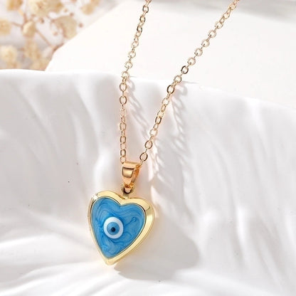Casual Cute Minimalist Heart Shape Alloy Copper Pendant Necklace