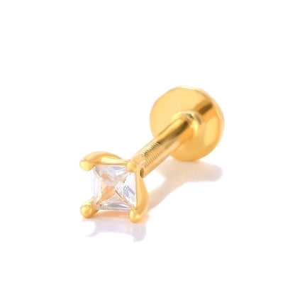 1 Piece Ear Cartilage Rings & Studs Minimalist Geometric 925 Sterling Silver Plating Inlay Zircon