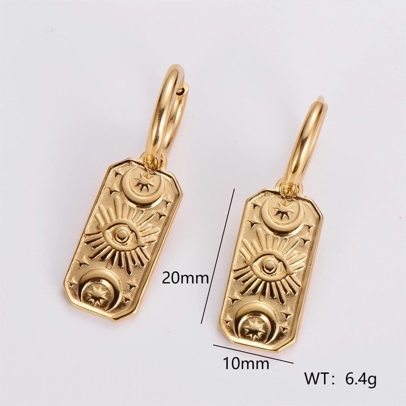 3 Pieces Glam French Style Round Leaves Irregular Inlay 304 Stainless Steel Resin Rhinestones 18K Gold Plated Drop Earrings