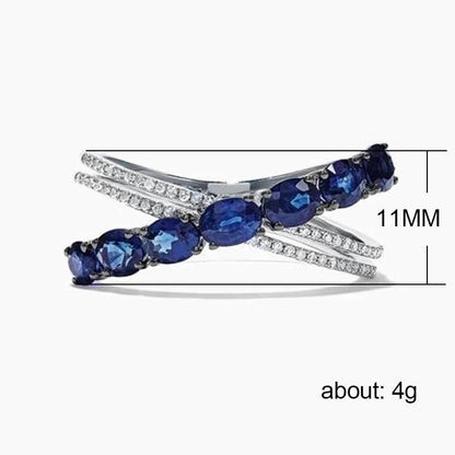 Elegant Shiny Cross Copper Inlay Zircon Rings