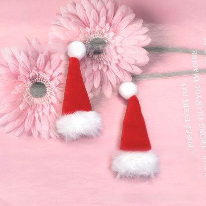 2 Pieces Christmas Hot-selling Decoration Mini Christmas Hat Knitted Hat Trendy Toy Plush Doll Accessories
