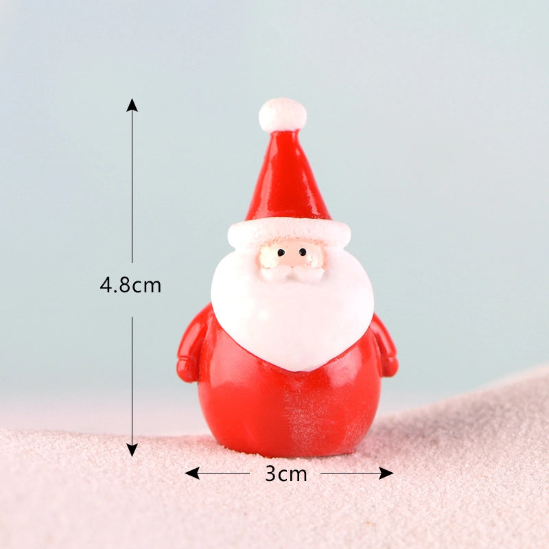 Christmas Snowman Micro Landscape Snow Basin Landscaping Small Ornaments Santa Claus Keychain Pendant Resin Gift