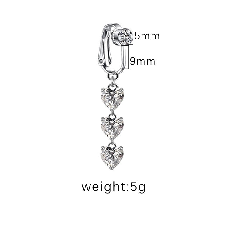 1 Piece Belly Rings Sexy Heart Shape Butterfly Planet 316L Stainless Steel Alloy Plating Inlay Acrylic Rhinestones Glass White Gold Plated Gold Plated