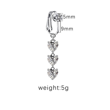 1 Piece Belly Rings Sexy Heart Shape Butterfly Planet 316L Stainless Steel Alloy Plating Inlay Acrylic Rhinestones Glass White Gold Plated Gold Plated