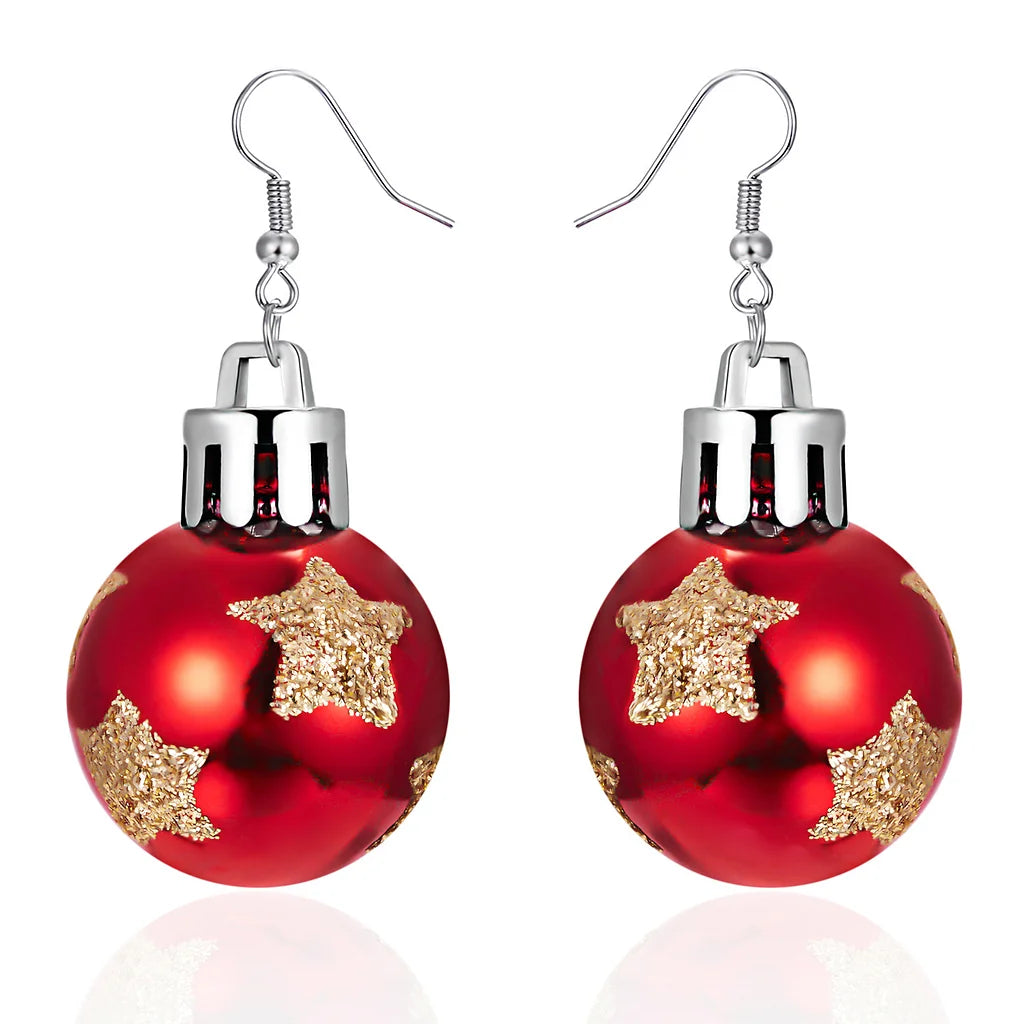 1 Pair Fashion Star Stripe Snowflake Resin Drop Earrings