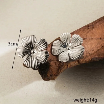 3 Pieces Classic Style Solid Color Flower Plating Inlay Stainless Steel Artificial Pearls 14K Gold Plated Drop Earrings