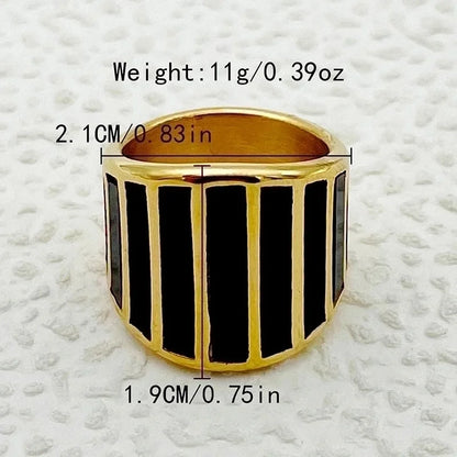 304 Stainless Steel Gold Plated Elegant Retro Minimalist Plating Geometric Shell Rings