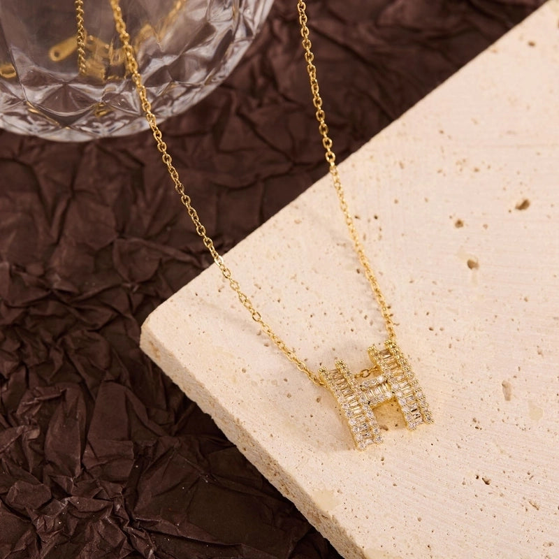 Titanium Steel Copper Leaf Heart Shape Pendant Necklace