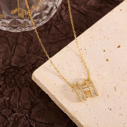 Titanium Steel Copper Leaf Heart Shape Pendant Necklace