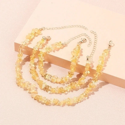 Minimalist Solid Color Natural Stone Bracelets Anklet Necklace