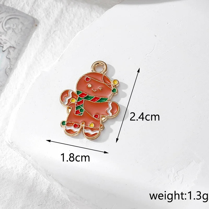 10 PCS/Package Alloy Santa Claus Pendant Jewelry Accessories