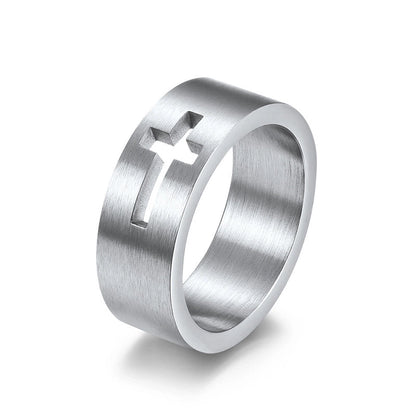 Fashion Cross Stainless Steel Rings Polishing Stainless Steel Rings