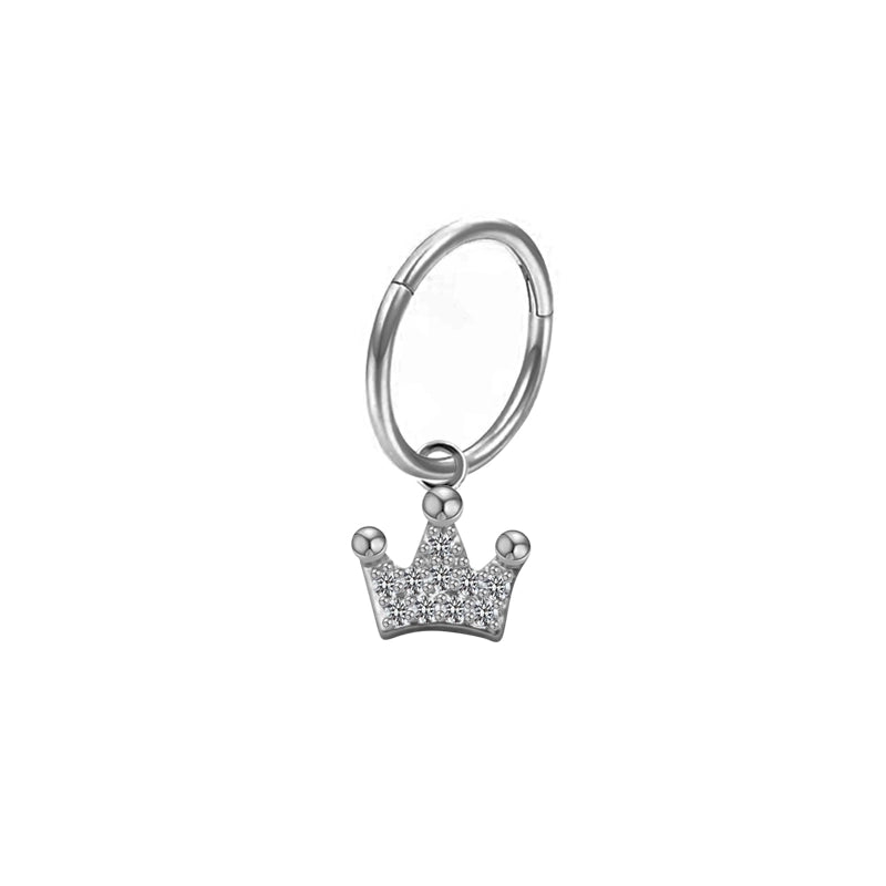 Retro Cross Letter Butterfly Stainless Steel Steel Copper Plating Hollow Out Inlay Zircon White Gold Plated Gold Plated Nose Ring