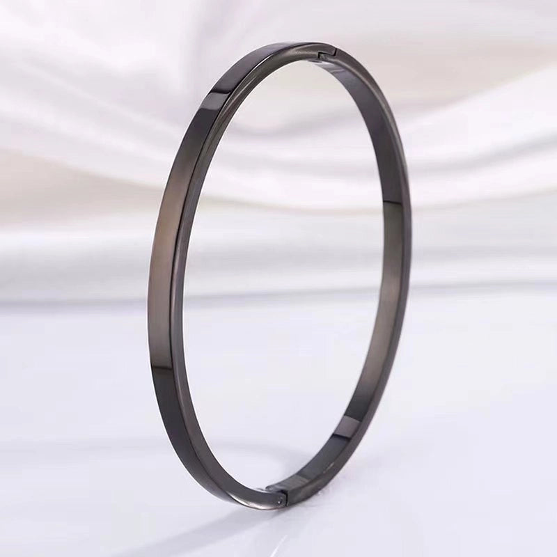 Minimalist Solid Color 304 Stainless Steel 18K Gold Plated Bangle In Bulk