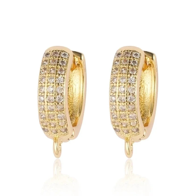 1 Pair Minimalist Solid Color Inlay Copper Zircon Earrings