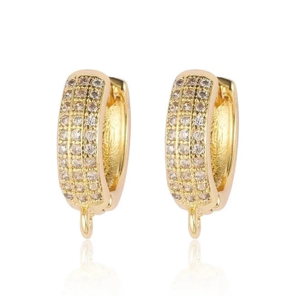 1 Pair Minimalist Solid Color Inlay Copper Zircon Earrings