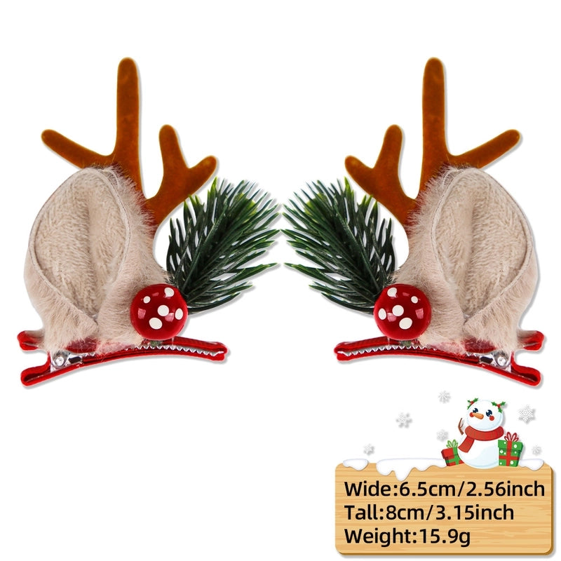 Christmas Cartoon Style Cute Bell Elk Family Gathering Party