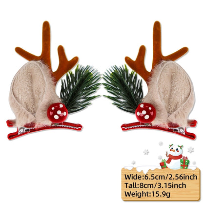 Christmas Cartoon Style Cute Bell Elk Family Gathering Party