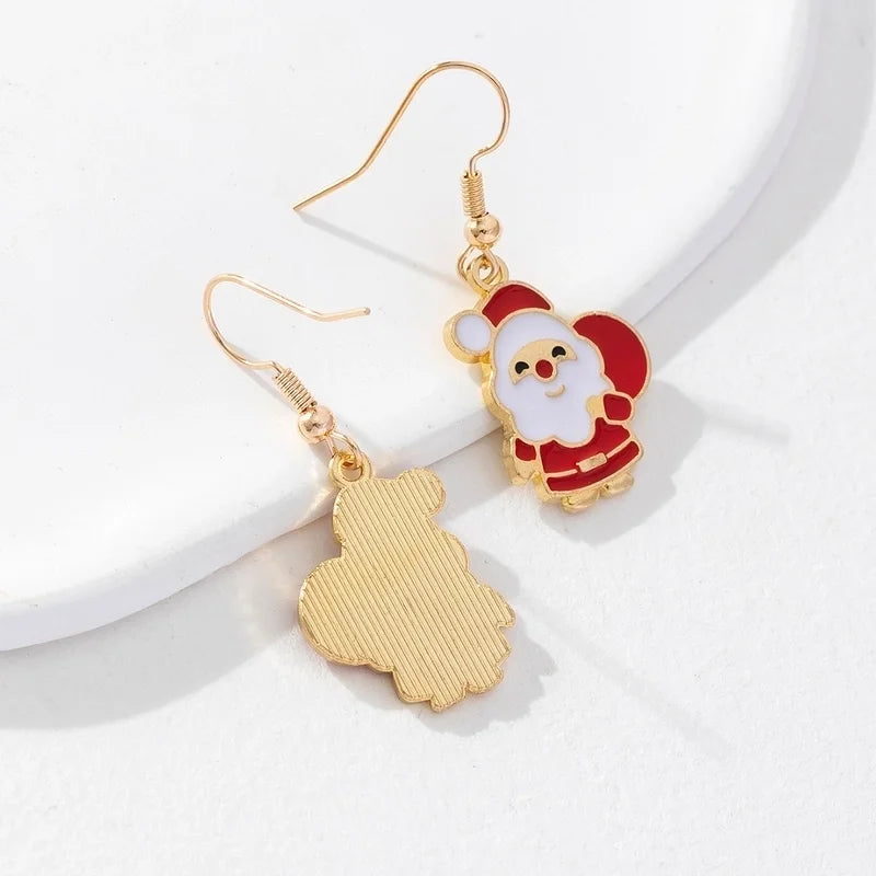 1 Pair Christmas Cartoon Style Cute Santa Claus Stainless Steel Ear Hook