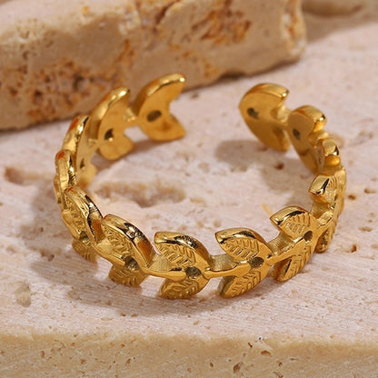 Elegant Minimalist Classic Style Solid Color 304 Stainless Steel Zircon Inlay Open Rings