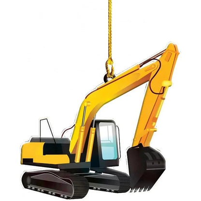 Christmas Tree Decoration Truck Steamboat Excavator Fire Truck Jeep Hanging Pendant Christmas Party Gift