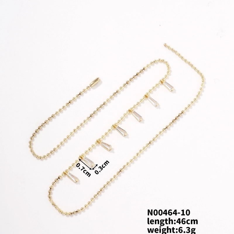 Casual Minimalist Shiny Geometric 304 Stainless Steel Copper Zircon K Gold Plated Inlay Multi Charms Necklace