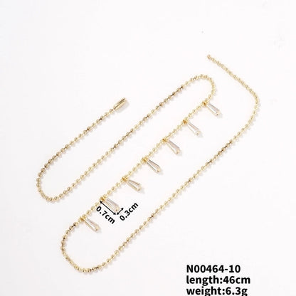 Casual Minimalist Shiny Geometric 304 Stainless Steel Copper Zircon K Gold Plated Inlay Multi Charms Necklace