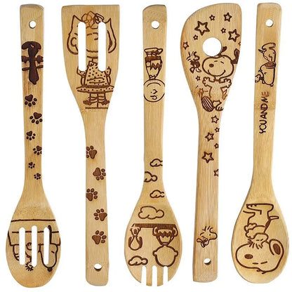 Minimalist Animal Letter Bamboo Shovel Kit 5 Pieces Set