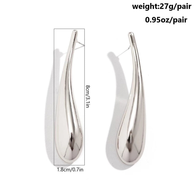 1 Pair Minimalist Oversized Geometric Copper 18k Gold Plated Drop Earrings