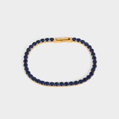 Elegant Shiny Round 201 Stainless Steel 18K Gold Plated Zircon Bracelets In Bulk