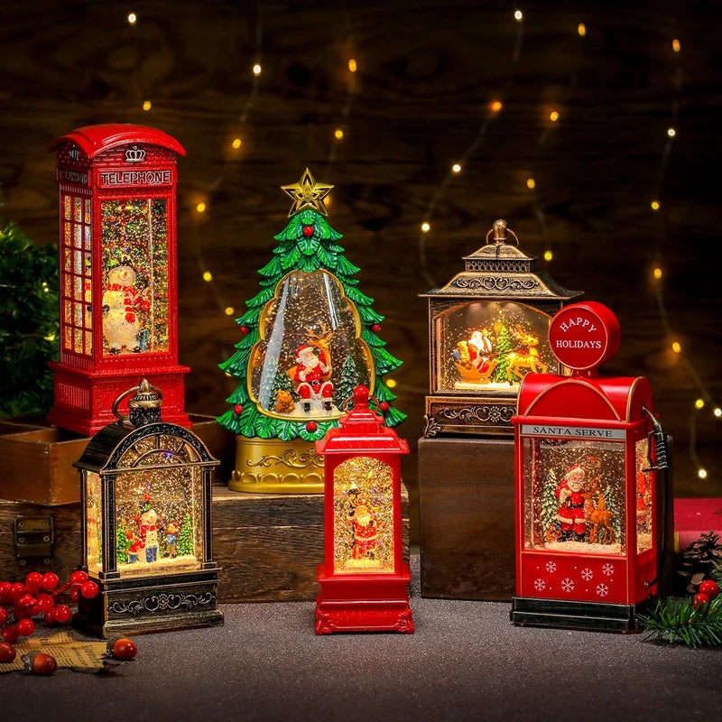 Christmas Cute Christmas Tree Santa Claus Snowman PC Party Festival Ornaments Led Lights Night Lights