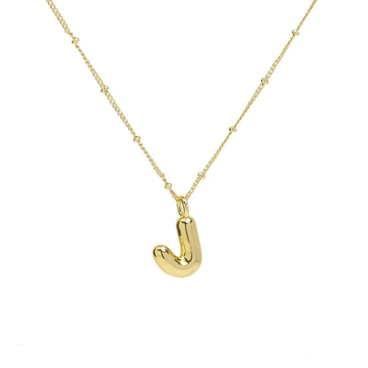 Copper Brass Minimalist Letter Pendant Necklace