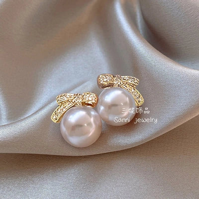1 Pair Minimalist Round Inlay Alloy Zircon Ear Studs