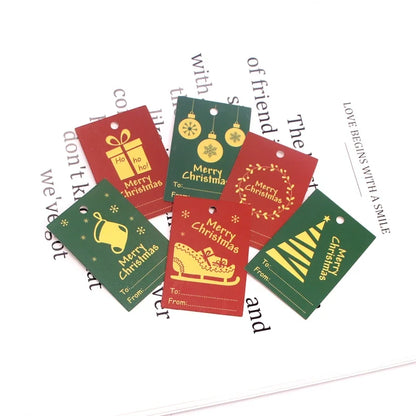 100 PCS/Package Minimalist Classic Style Christmas Color Block Jewelry Packaging Cards