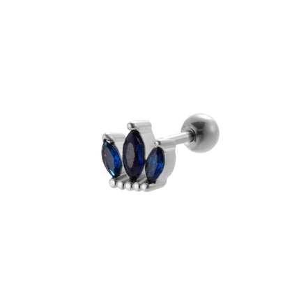 1 Piece Ear Cartilage Rings & Studs Sweet Crown Flower Butterfly 316L Stainless Steel Copper Plating Inlay Zircon