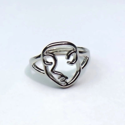 Minimalist Heart Shape Titanium Steel Open Rings