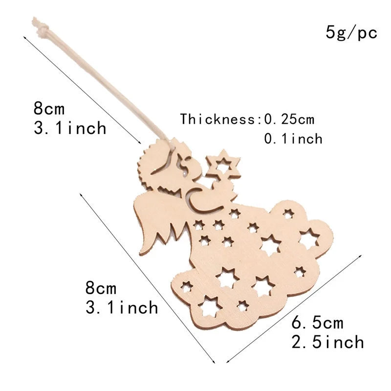 Wooden Crafts Creative Hollow Carving Christmas Tree Pendant Home Decoration Handmade DIY Holiday Decoration Props