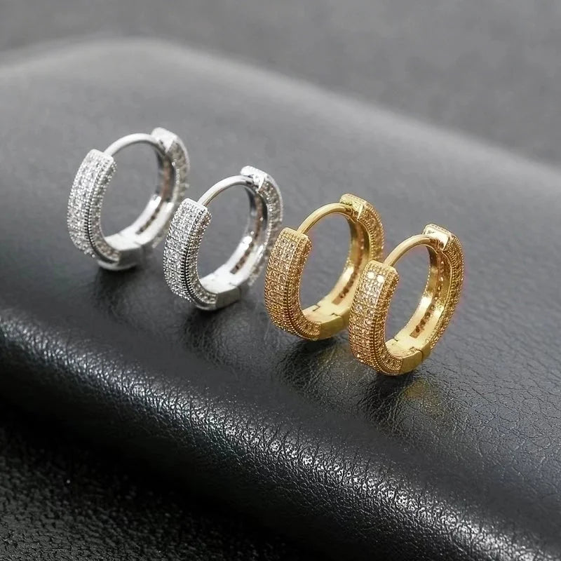 2 Pieces Classic Style Shiny Round Plating Inlay Brass Zircon Gold Plated Platinum Plated Earrings