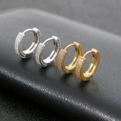 2 Pieces Classic Style Shiny Round Plating Inlay Brass Zircon Gold Plated Platinum Plated Earrings