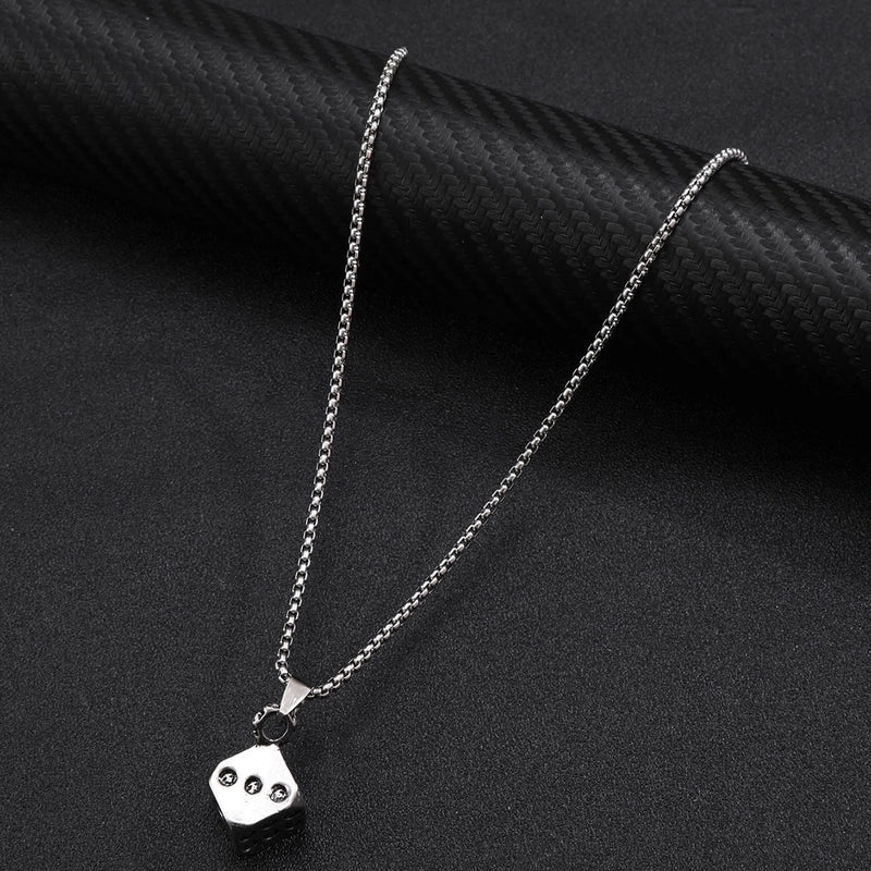 Hip-hop Punk Cross Tree Skull Stainless Steel Alloy Plating Silver Plated Pendant Necklace