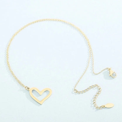 Minimalist Classic Style Heart Shape Stainless Steel Titanium Steel 18K Gold Plated Plating Bracelets Earrings Necklace