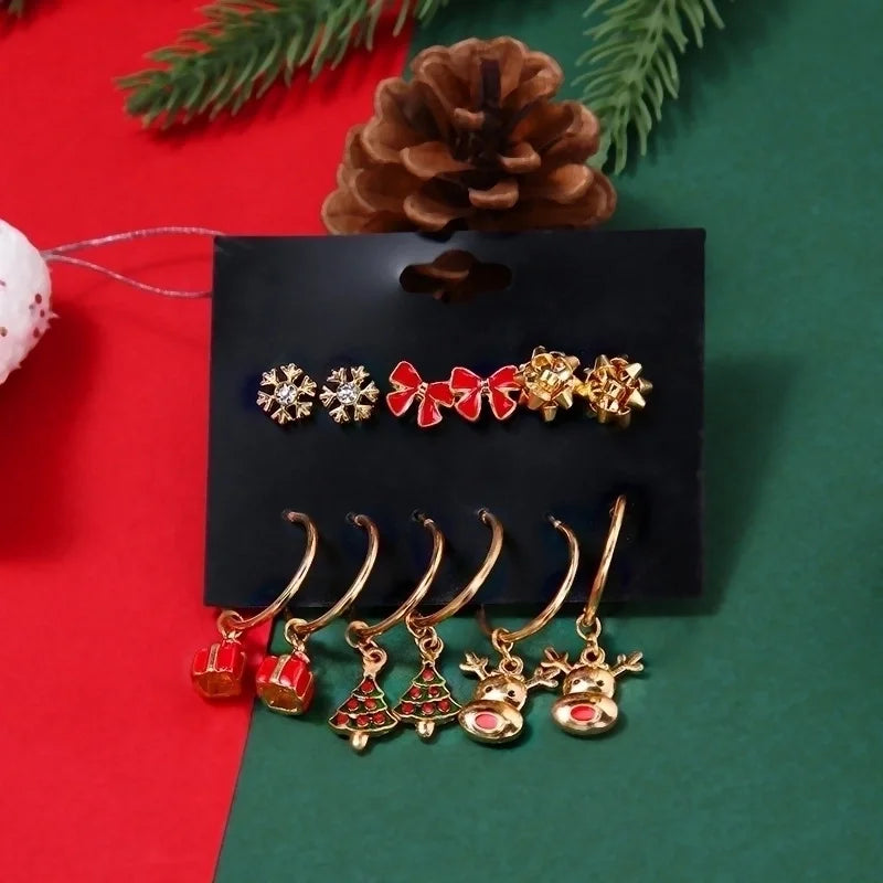 Christmas Animal Christmas Tree Alloy Plating Women's Earrings 1 Set