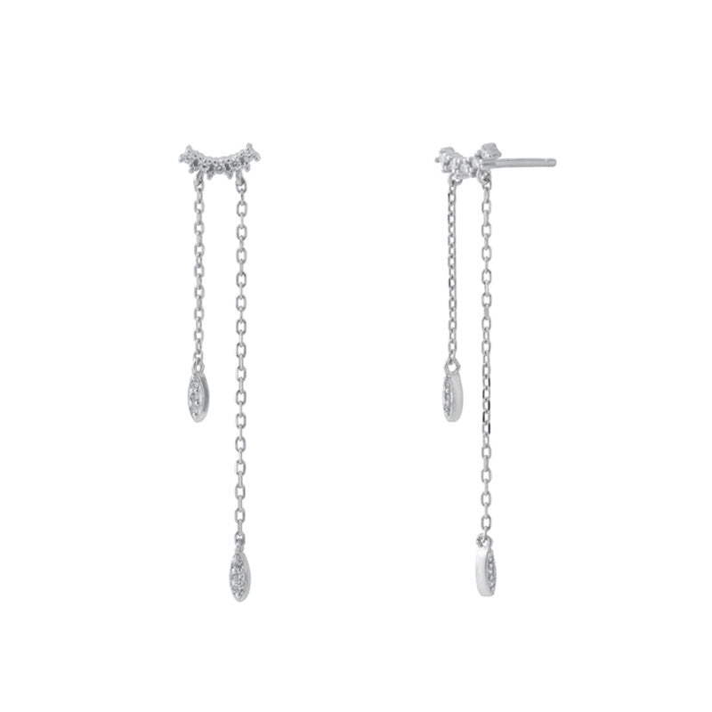 1 Pair Minimalist Waves Flower Plating Inlay Copper Zircon Drop Earrings